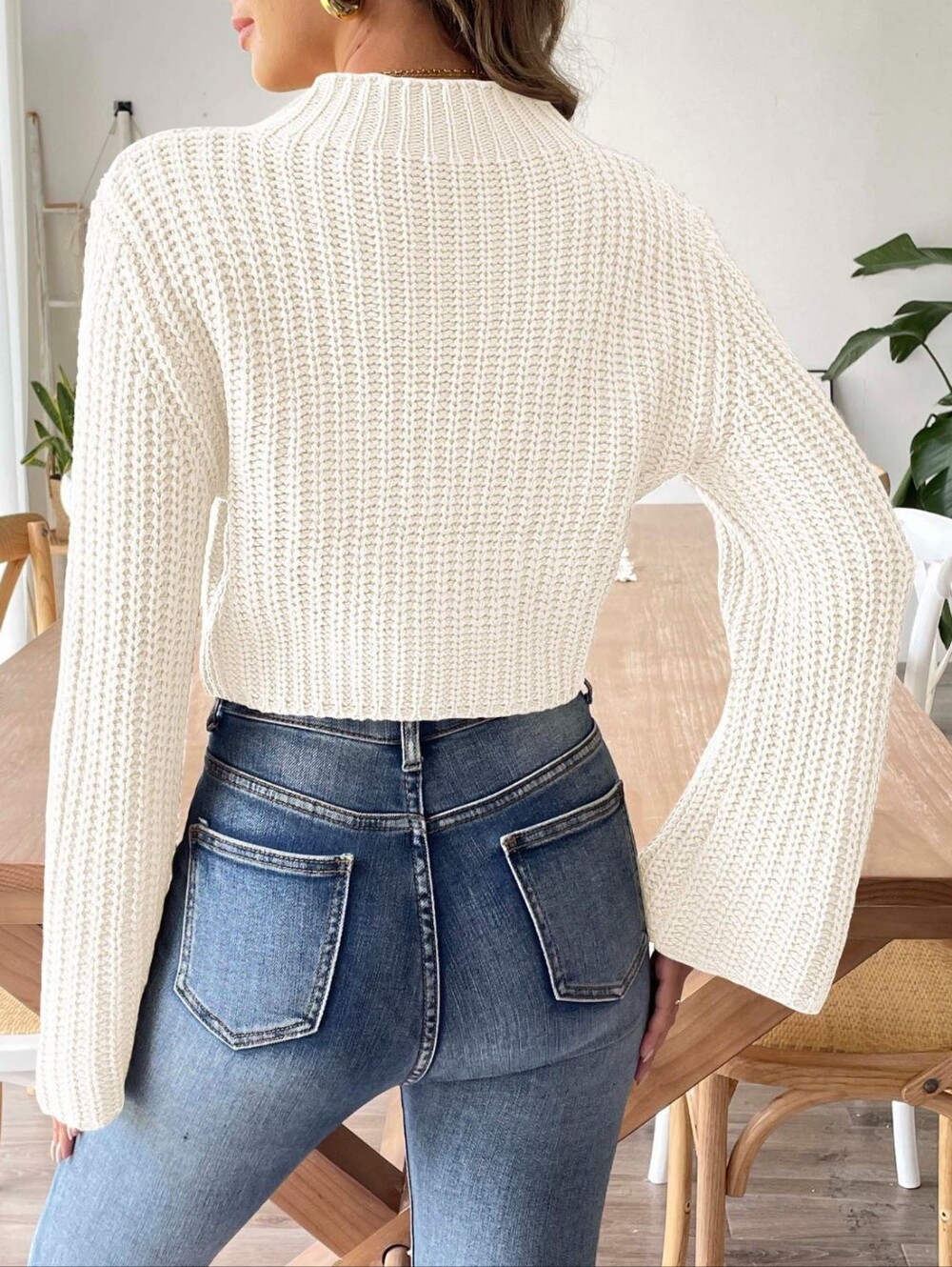 Frosted Grace Mock Neck Sweater - Ivory - Picture 2 of 7